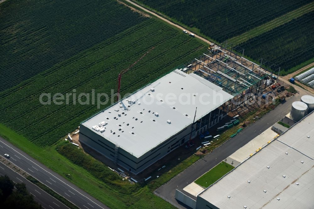 Wesseling from above - Building complex and distribution center on the site of Snipes SE in the district Urfeld in Wesseling in the state North Rhine-Westphalia, Germany