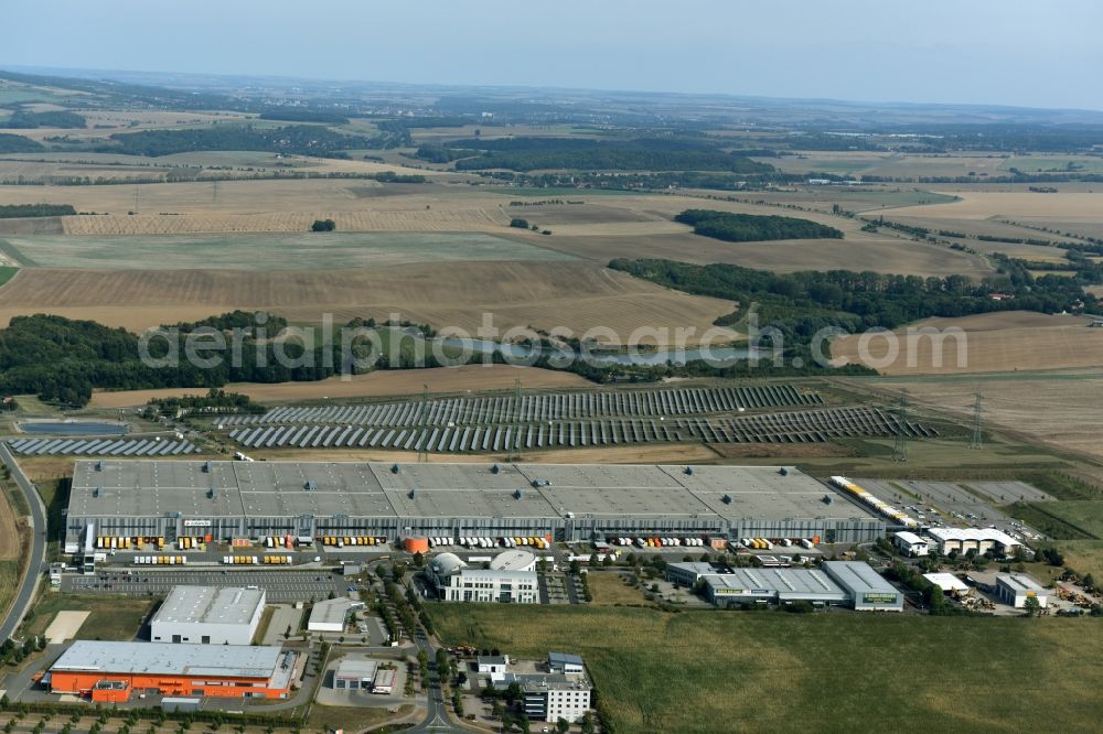 Aerial photograph Erfurt - Building complex and distribution center on the site of Zalando Logistics SE & Co. KG In der Hochstedter Ecke in Erfurt in the state Thuringia