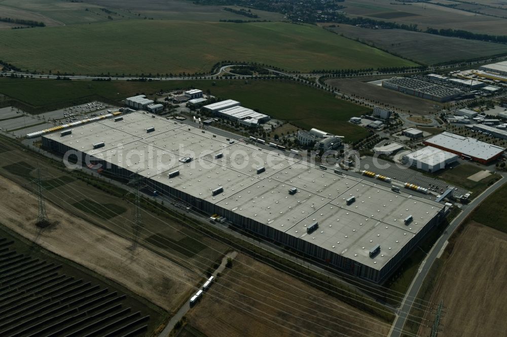 Aerial image Erfurt - Building complex and distribution center on the site of Zalando Logistics SE & Co. KG In der Hochstedter Ecke in Erfurt in the state Thuringia