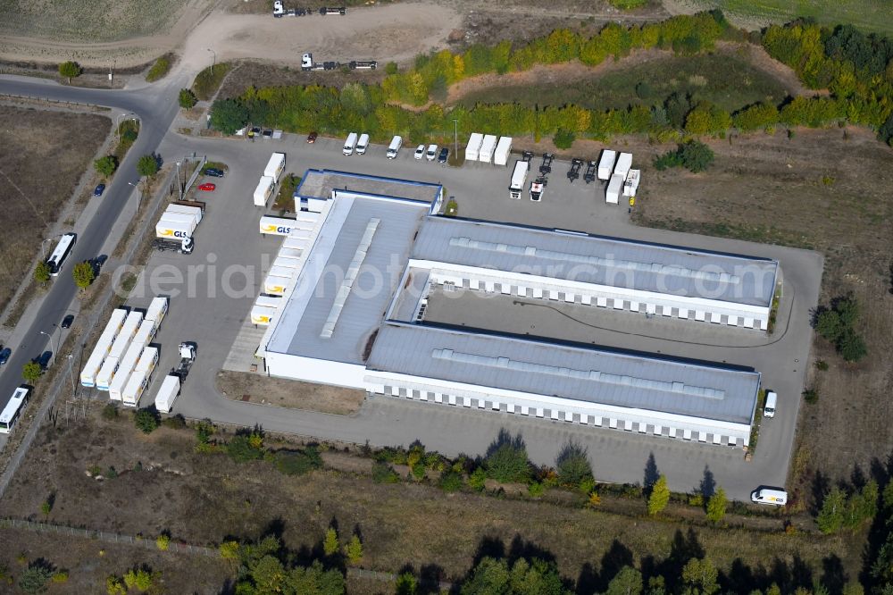 Aerial photograph Bernau - Building complex and distribution center on the site GLS on Ringstrasse in the district Schoenow in Bernau in the state Brandenburg, Germany