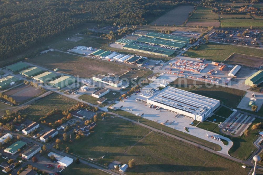 Aerial image Germersheim - Building complex and logistics center on the military training grounds Germersheim US-Army Depot in Germersheim in the state Rhineland-Palatinate, Germany