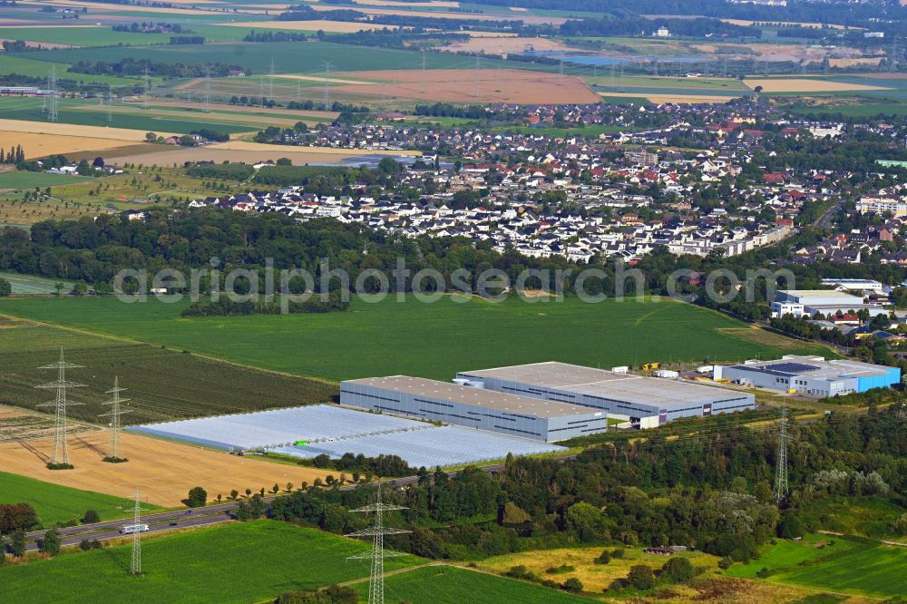 Aerial image Wesseling - Building complex and logistics center SNIPES Distribution Center on the site at Urfelder Strasse in Wesseling in the federal state of North Rhine-Westphalia, Germany