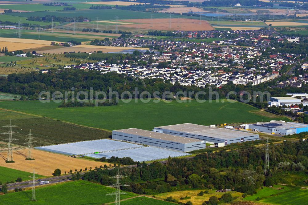 Wesseling from above - Building complex and logistics center SNIPES Distribution Center on the site at Urfelder Strasse in Wesseling in the federal state of North Rhine-Westphalia, Germany