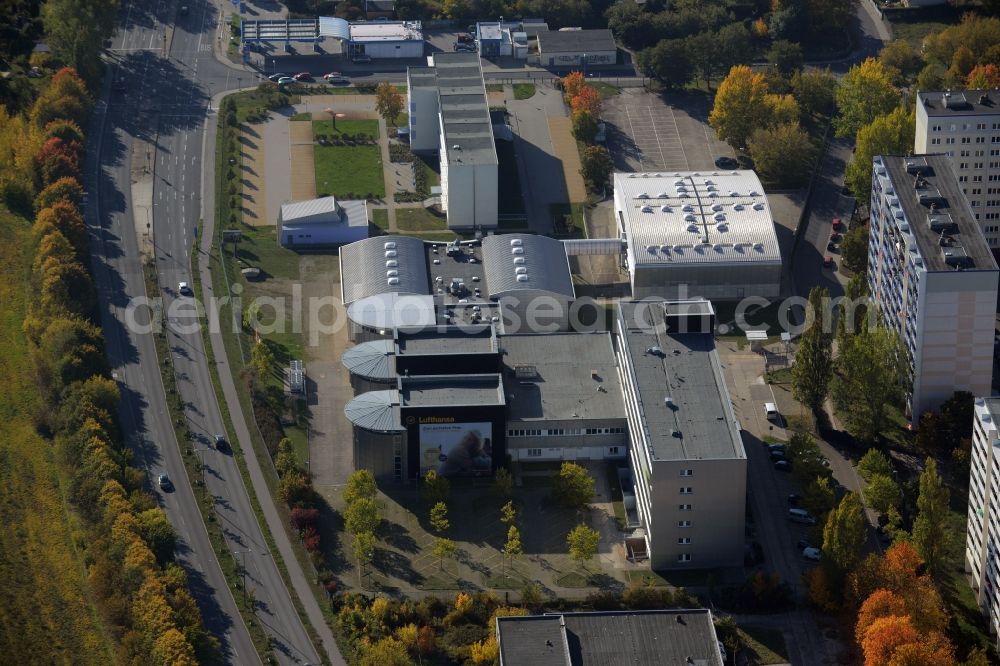 Berlin from above - Building complex of the Lufthansa Flight Training Zentrums CST GmbH in the South of the Altglienicke part of Berlin in Germany