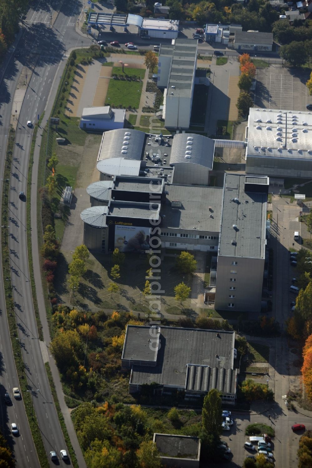 Berlin from the bird's eye view: Building complex of the Lufthansa Flight Training Zentrums CST GmbH in the South of the Altglienicke part of Berlin in Germany