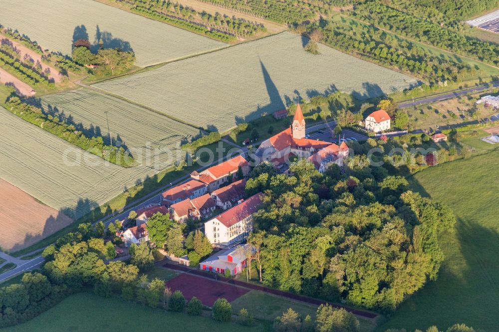 Aerial photograph Kolitzheim - Complex of buildings of the former monastery in Antonia-Werr-Centre in Kloster St. Ludwig in the state Bavaria, Germany