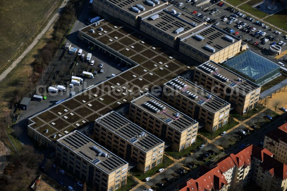 Aerial photograph Leipzig - Complex of buildings company Media City Atelier (MCA) GmbH on Altenburger Strasse in the district Sued in Leipzig in the state Saxony