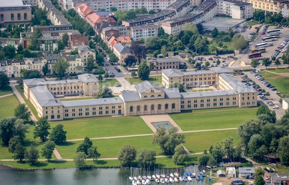 Schwerin from the bird's eye view: Building complex of the Ministry fuer Bildung and Wissenschaft in Schwerin in the state Mecklenburg - Western Pomerania, Germany