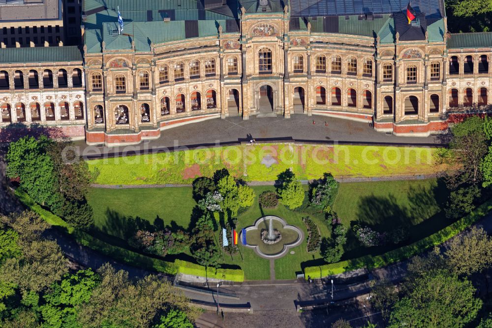 Aerial image München - Building complex of the Ministry Maximilianeum - Bayerischer Landtag on Max-Planck-Strasse in Munich in the state Bavaria, Germany