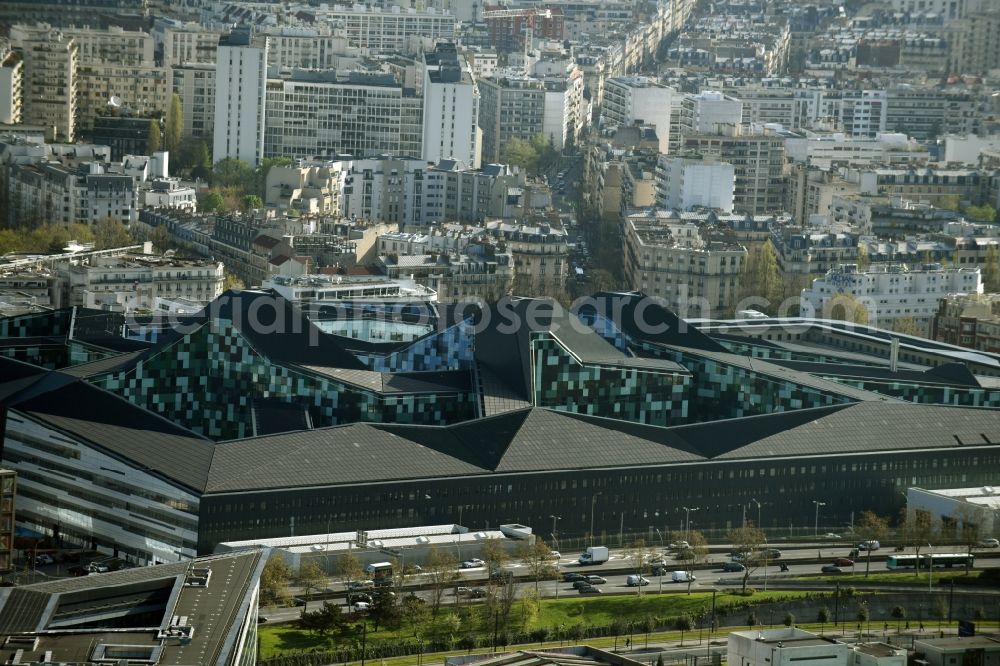 Paris from the bird's eye view: Building complex of the Ministry of Defense in Hexagone Balard Avenue de la Porte de Sevres in Paris in Ile-de-France, France