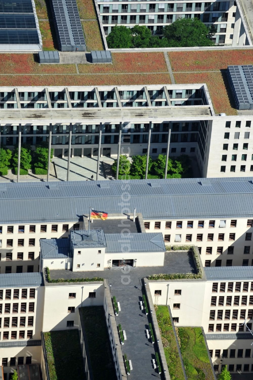 Berlin from above - Building complex of the Ministry of Foreign Affairs in the district Mitte in Berlin