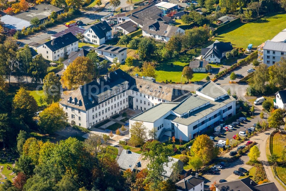 Aerial image Schmallenberg - Buildings of the music education centre Suedwestfalen and the tourism centre in Schmallenberg in the state North Rhine-Westphalia