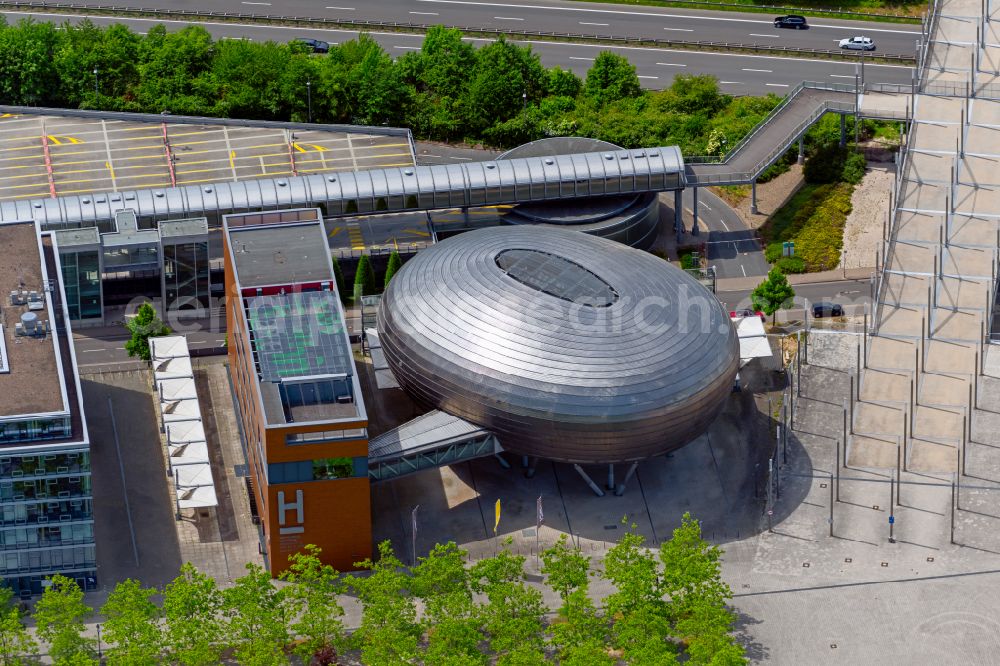 Aerial image Hannover - Building complex Planet M of the Hannover University of Applied Sciences on the street Expo Plaza in the district Mittelfeld in Hannover in the state Lower Saxony, Germany