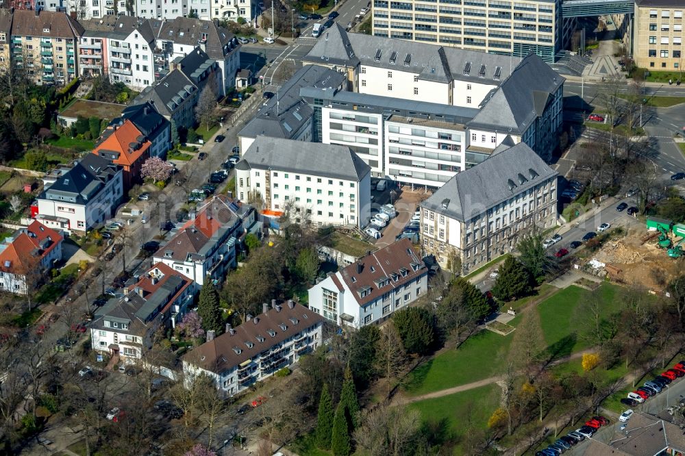 Aerial image Essen - Building complex of the police on Buescherstrasse in Essen in the state North Rhine-Westphalia, Germany