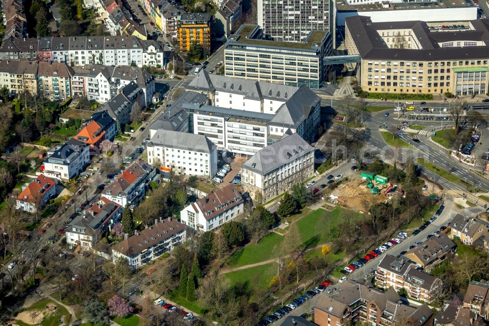 Essen from above - Building complex of the police on Buescherstrasse in Essen in the state North Rhine-Westphalia, Germany