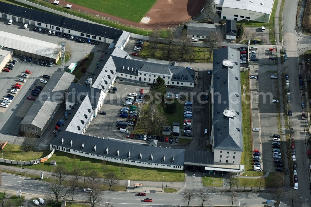 Aerial photograph Chemnitz - Building complex of the police in Chemnitz in the state Saxony