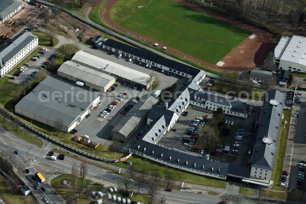 Chemnitz from above - Building complex of the police in Chemnitz in the state Saxony