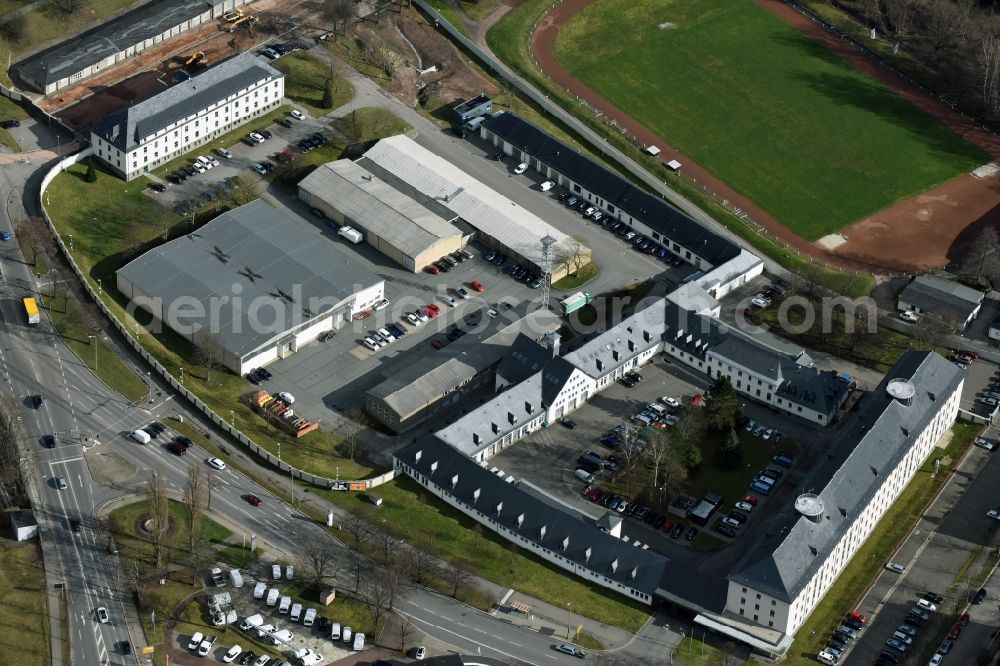 Chemnitz from the bird's eye view: Building complex of the police in Chemnitz in the state Saxony