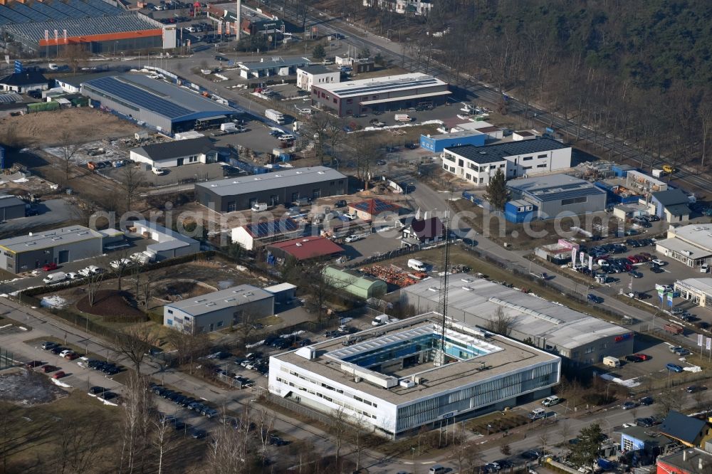 Aerial image Bernau - Building complex of the police Gottlieb-Daimler-Strasse - Werner-von-Siemens-Strasse in Bernau in the state Brandenburg