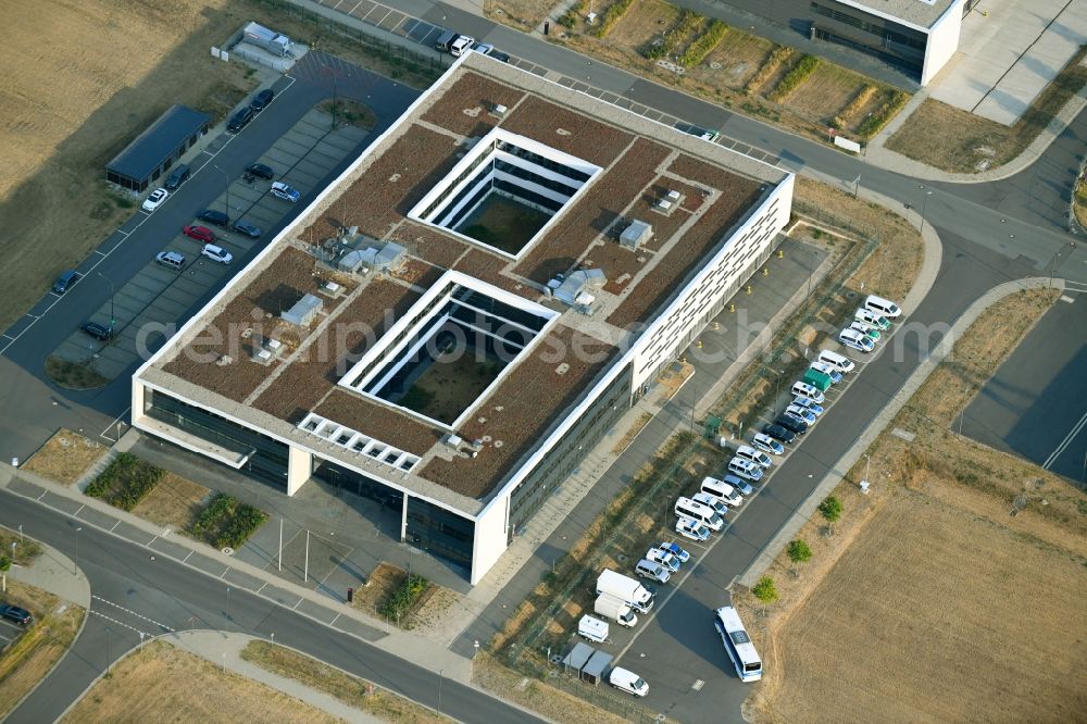 Aerial photograph Schönefeld - Building complex of the police Hugo-cornerner-Allee corner Fritz-Horn-Strasse in Schoenefeld in the state Brandenburg, Germany