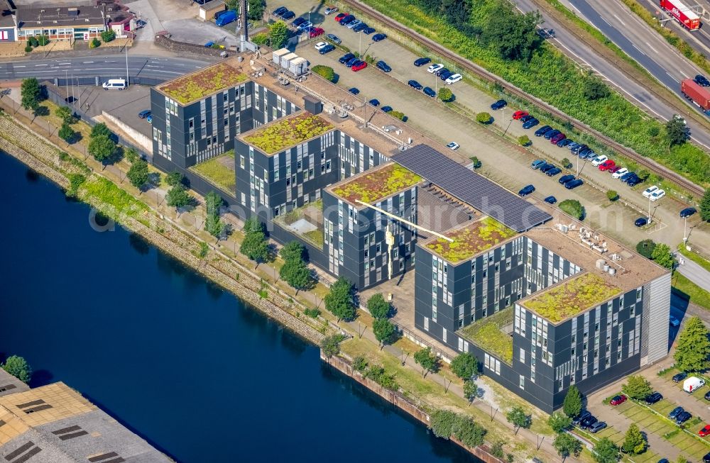 Aerial image Duisburg - Building complex of the police Landesamt fuer Zentrale Polizeiliche Dienste NRW on Schifferstrasse in the district Kasslerfeld in Duisburg at Ruhrgebiet in the state North Rhine-Westphalia, Germany