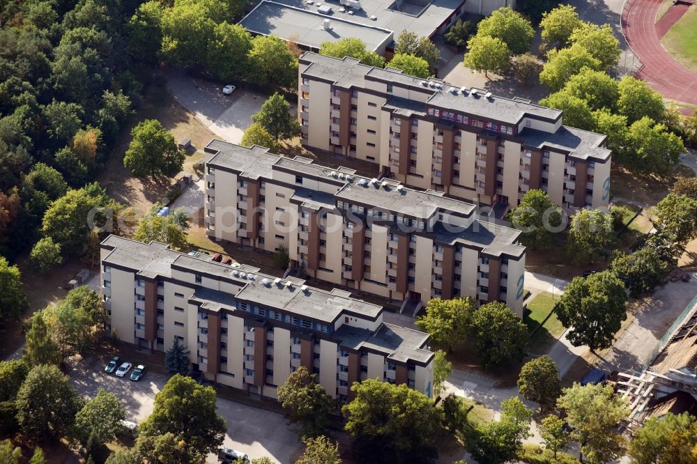 Aerial photograph Berlin - Building complex of the police und der Landespolizeischule der Berliner Polizei an der Charlottenburger Strasse im Stadtteil Ruhleben in Berlin