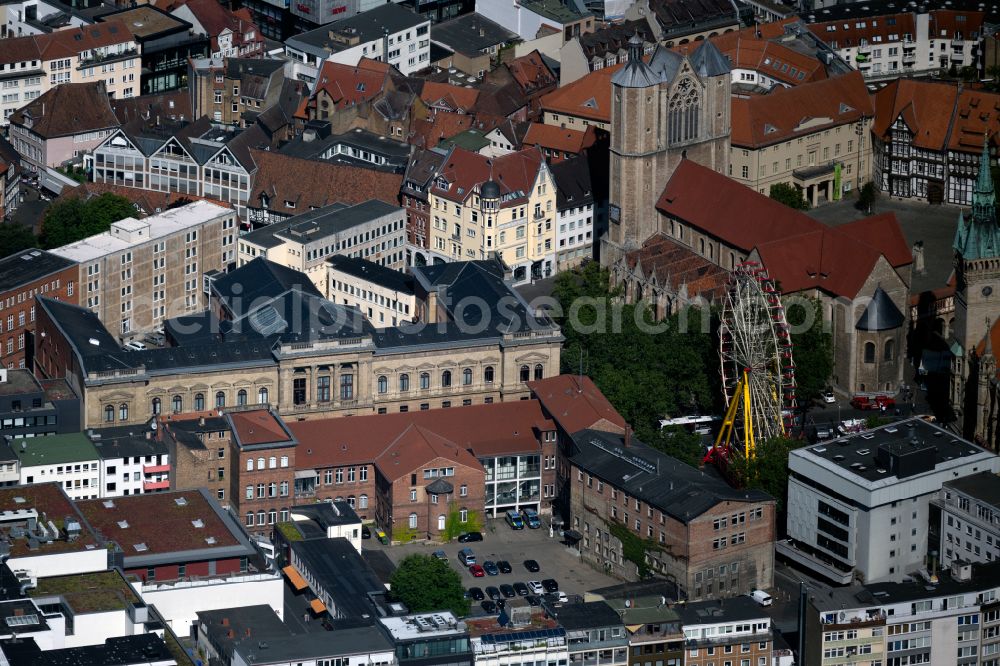 Braunschweig from above - Building complex of the police and the Landgericht Braunschweig in Brunswick in the state Lower Saxony, Germany