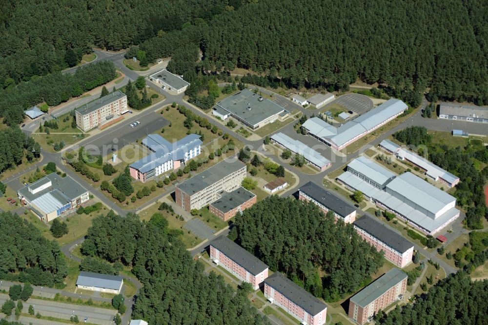 Aerial photograph Neustrelitz - Building complex of the police in Neustrelitz in the state Mecklenburg - Western Pomerania