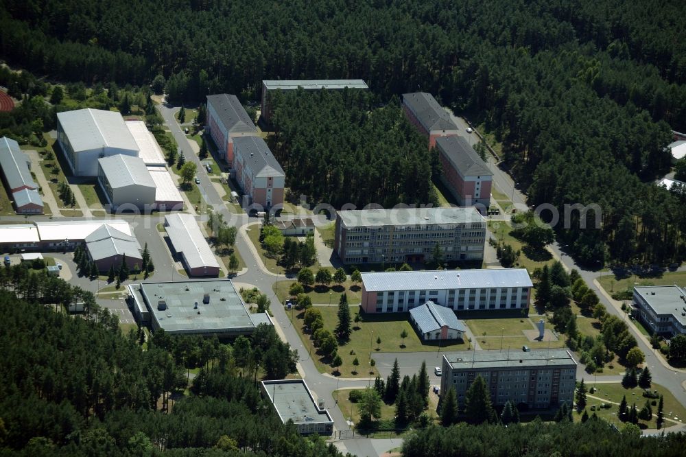 Aerial photograph Neustrelitz - Building complex of the police in Neustrelitz in the state Mecklenburg - Western Pomerania