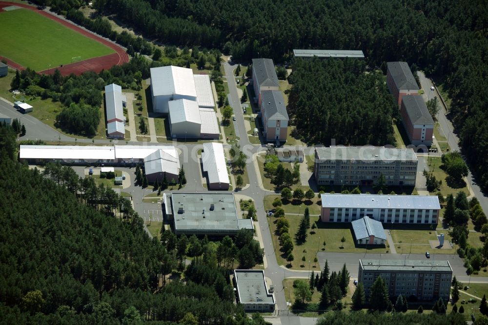 Neustrelitz from above - Building complex of the police in Neustrelitz in the state Mecklenburg - Western Pomerania