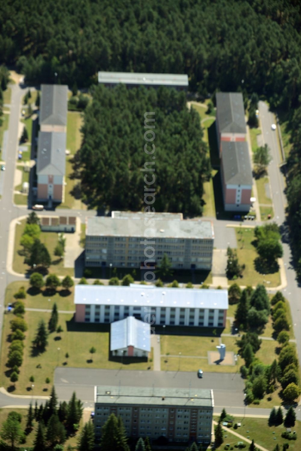 Aerial image Neustrelitz - Building complex of the police in Neustrelitz in the state Mecklenburg - Western Pomerania