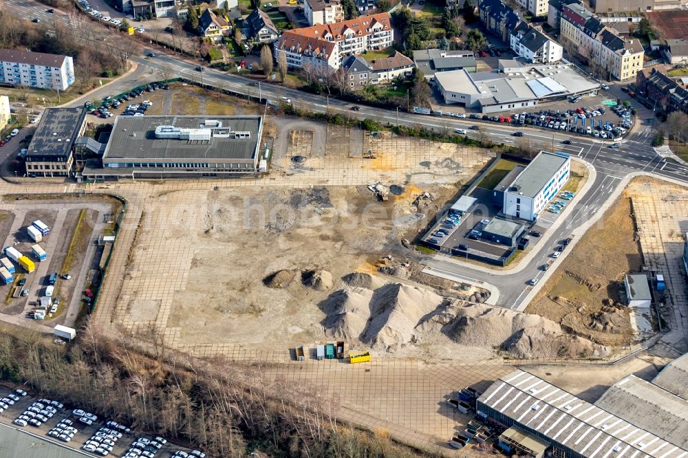 Hattingen from the bird's eye view: Building complex of the police on Nierenhofer Strasse in Hattingen in the state North Rhine-Westphalia, Germany