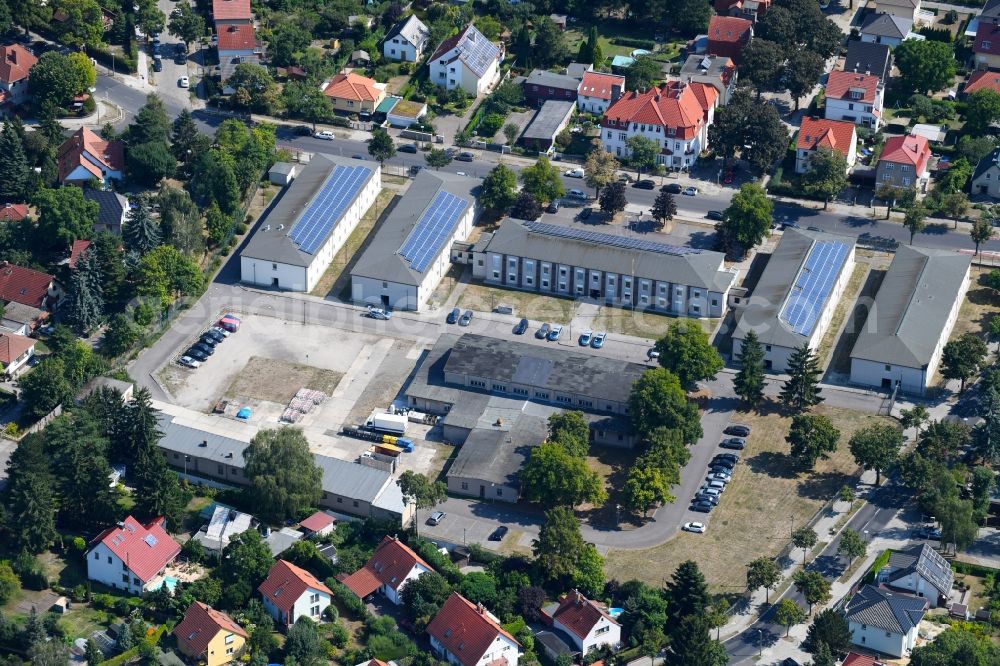 Berlin from above - Building complex of the police - Polizei Direktion 6 - Heinrich-Grueber-Strasse in the district Hellersdorf in Berlin, Germany