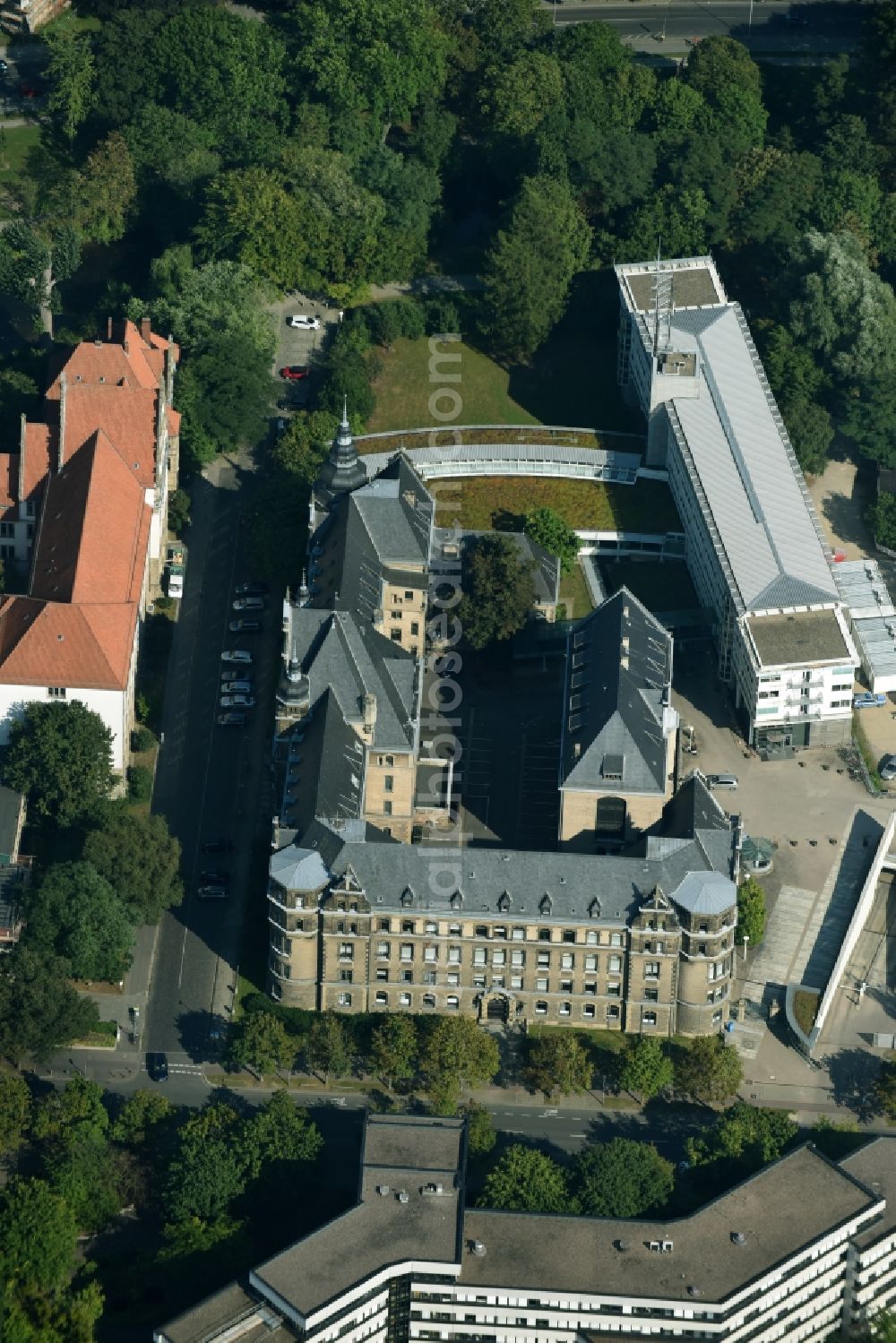 Hannover from above - Building complex of the police - Polizeidirektion in Hannover in the state Lower Saxony