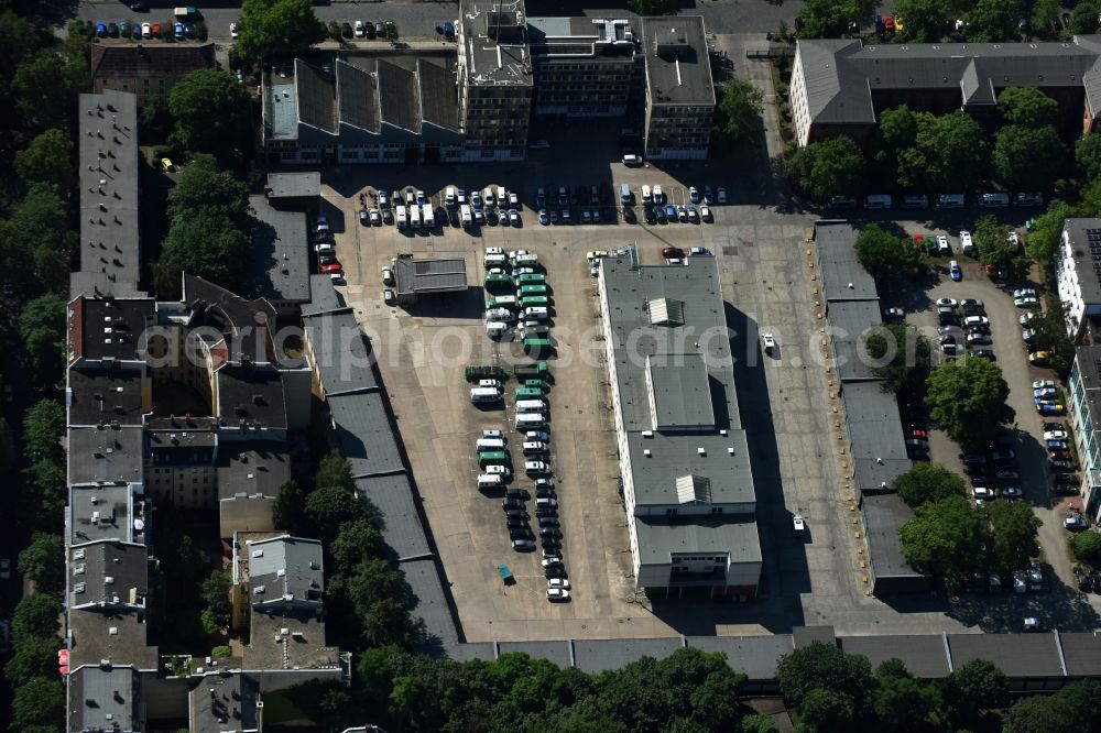 Berlin from above - Building complex of the police Polizeidirektion 3 on Kruppstrasse in Berlin