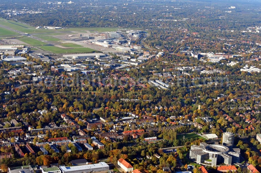 Aerial image Hamburg - Building complex of the police - Polizeipraesidium Honburg on Bruno-Georges-Platz in the district Hamburg-Nord in Hamburg, Germany