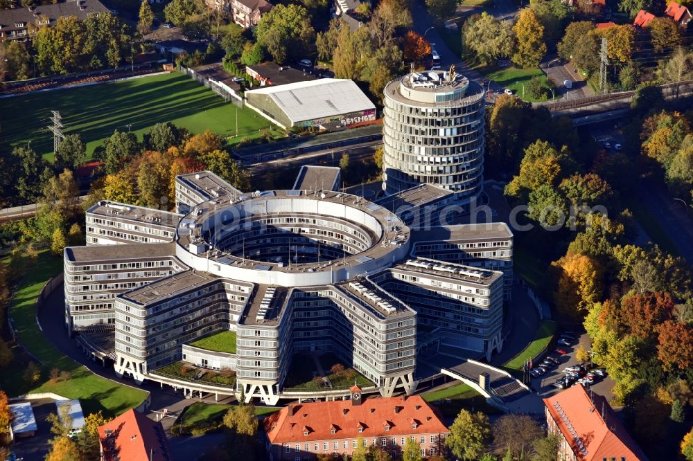 Hamburg from the bird's eye view: Building complex of the police - Polizeipraesidium Honburg on Bruno-Georges-Platz in the district Hamburg-Nord in Hamburg, Germany