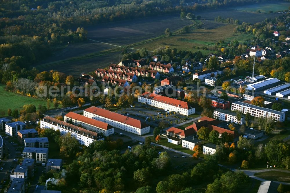 Potsdam from the bird's eye view: Building complex of the police - Polizeipraesidium of Lanof Brandenburg on Kaiser-Friedrich-Strasse in the district Eiche in Potsdam in the state Brandenburg, Germany