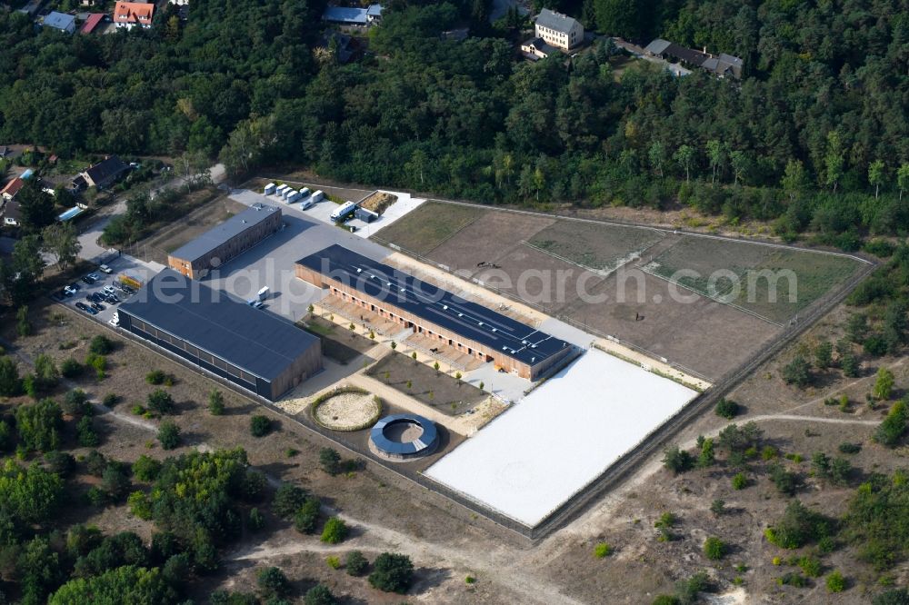 Aerial image Stahnsdorf - Building complex of the police - Reiterstaffel of Bundespolizeidirektion in Stahnsdorf in the state Brandenburg, Germany