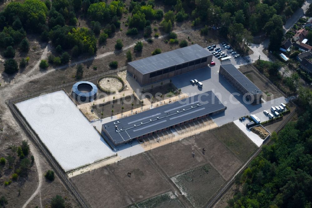 Stahnsdorf from the bird's eye view: Building complex of the police - Reiterstaffel of Bundespolizeidirektion in Stahnsdorf in the state Brandenburg, Germany