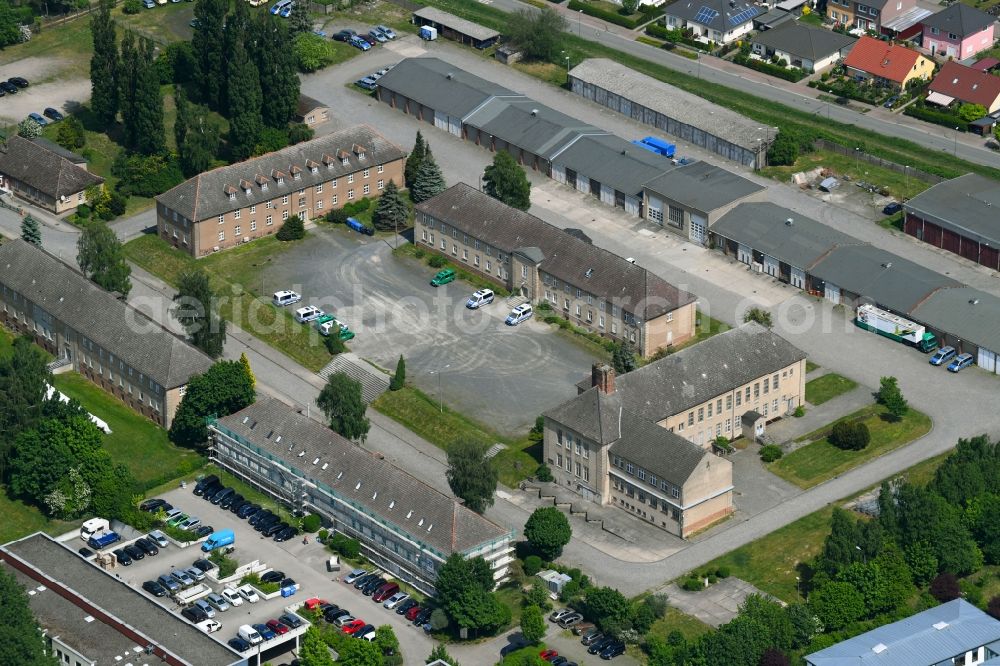 Aerial photograph Schwerin - Building complex of the police in Schwerin in the state Mecklenburg - Western Pomerania, Germany