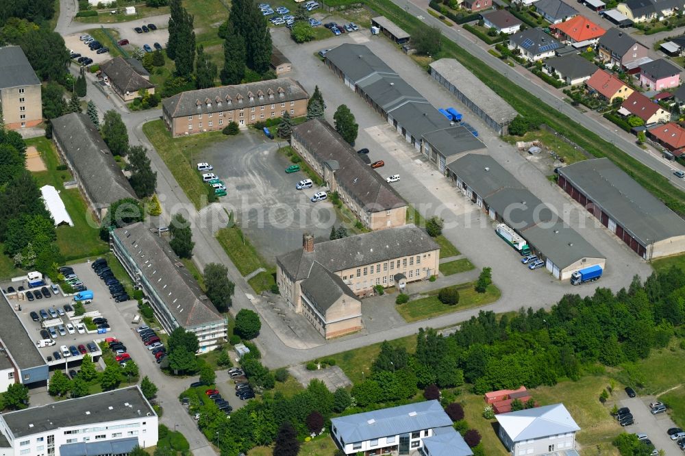 Schwerin from above - Building complex of the police in Schwerin in the state Mecklenburg - Western Pomerania, Germany