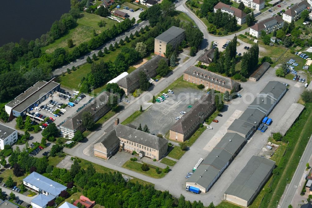 Aerial image Schwerin - Building complex of the police in Schwerin in the state Mecklenburg - Western Pomerania, Germany