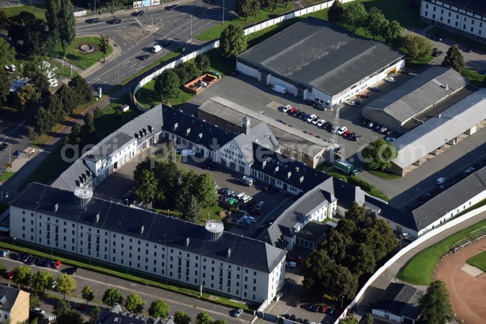 Aerial photograph Chemnitz - Building complex of the Polizeidirektion Chemnitz- Erzgebirge in the Dresdner Strasse in Chemnitz in the state Saxony