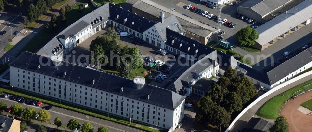 Chemnitz from above - Building complex of the Polizeidirektion Chemnitz- Erzgebirge in the Dresdner Strasse in Chemnitz in the state Saxony