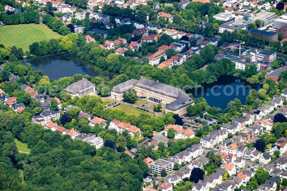 Oldenburg from above - Building complex of the police direktion Oldenburg on Theodor-Tantzen-Platz in Oldenburg in the state Lower Saxony, Germany