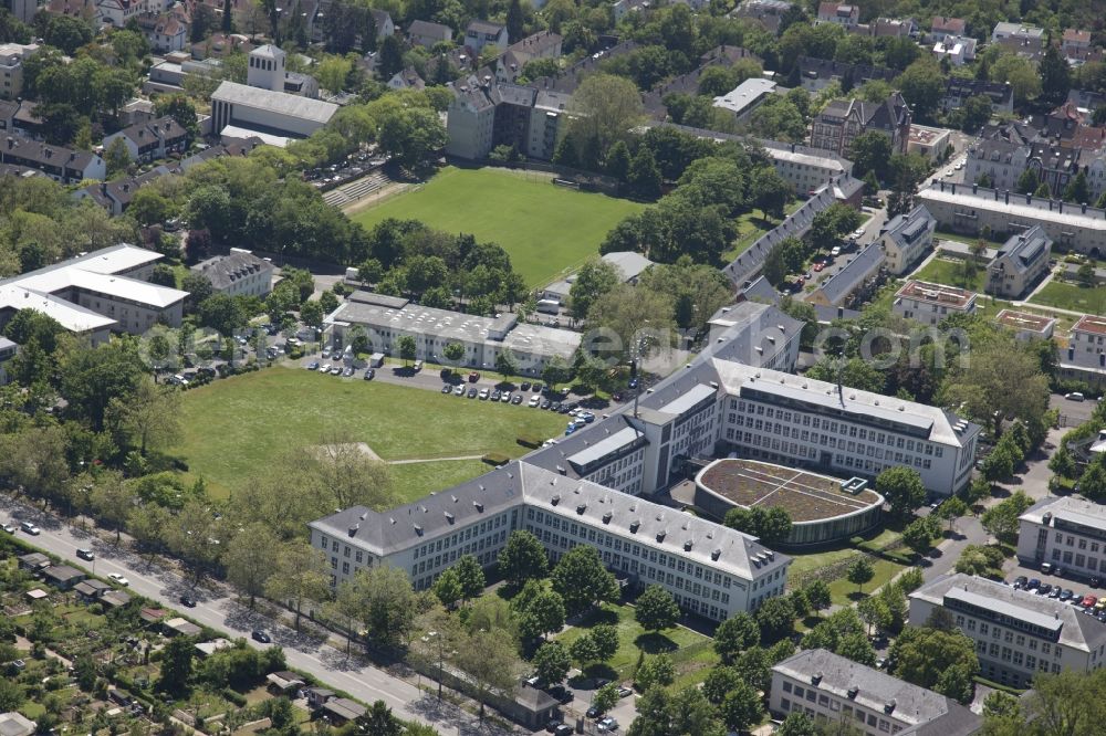 Wiesbaden from above - Building complex of the police Police Headquarters Wiesbaden in Wiesbaden in the state Hesse, Germany