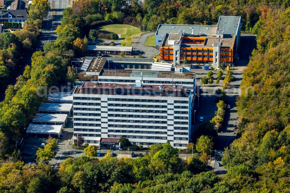 Aerial image Hagen - Building complex of the Police Headquarters Hagen in Hagen in the federal state North Rhine-Westphalia, Germany