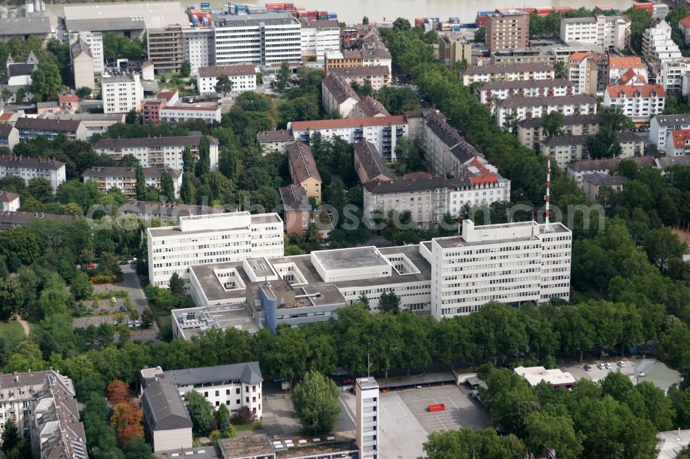 Aerial image Mainz - Building complex of the Police Headquarters in New Town in Mainz in Rhineland-Palatinate