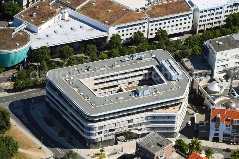 Braunschweig from above - Publishing house complex of the press and media house of Braunschweiger Zeitung on the Lange Strasse in Brunswick in the state Lower Saxony, Germany